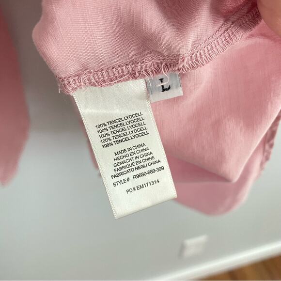 Anthropologie | Women’s Cloth & Stone Ruffled Shoulder Button Front Shirt Top L - Picture 4 of 9